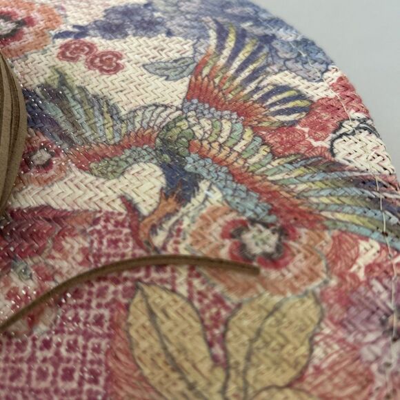 Johnny Was Paula Printed Beach Hat Colorful Floral Woven Toyo Sunhat Boho 57 cm - Picture 5 of 11